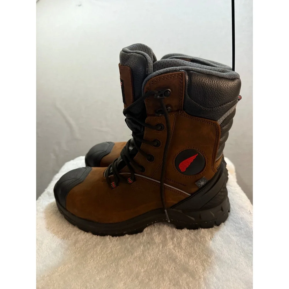 Red Wing‎ Waterproof Work Boots Men's Brown Leather Steel Toe Size 7 NWOT